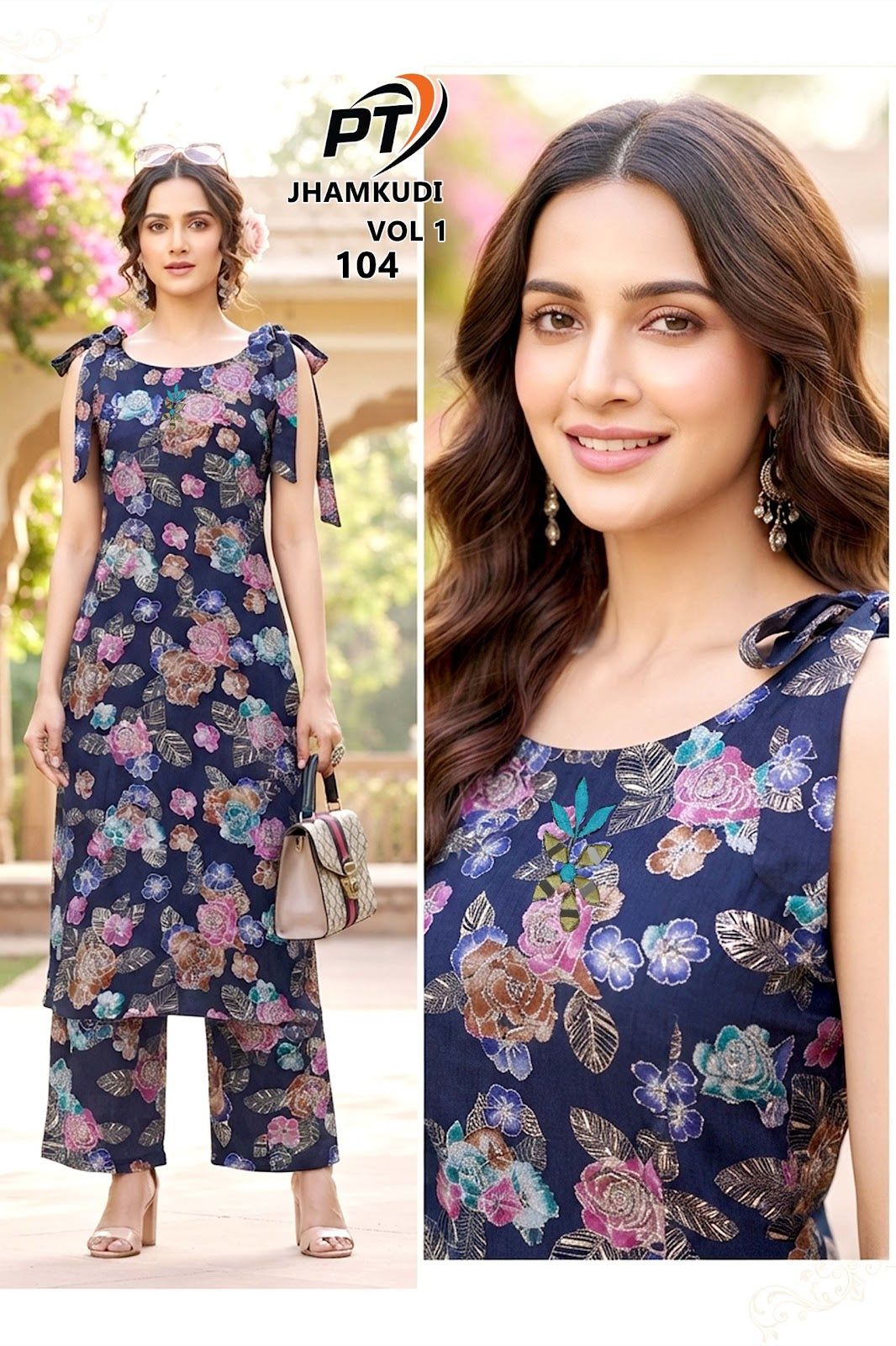Jhamkudi Vol 1 Pt Vertican Kurti Plazzo Set Manufacturer Ahmedabad