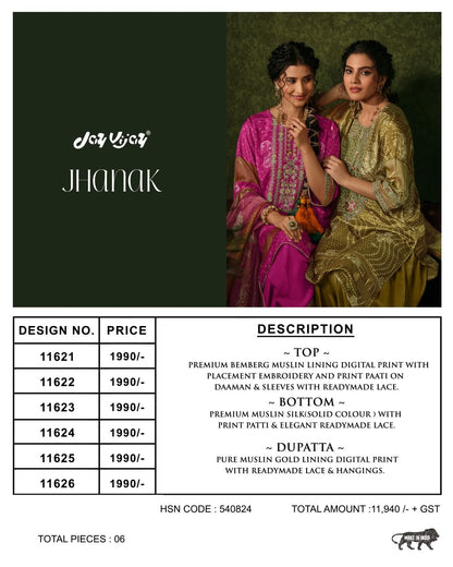 Jhanak Jay Vijay Bemberg Muslin Plazzo Style Suits Exporter Gujarat