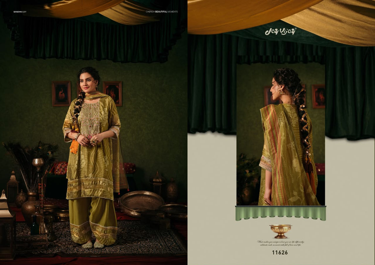 Jhanak Jay Vijay Bemberg Muslin Plazzo Style Suits Exporter Gujarat