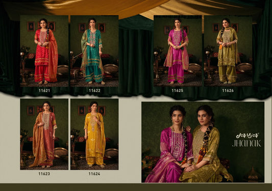 Jhanak Jay Vijay Bemberg Muslin Plazzo Style Suits Exporter Gujarat