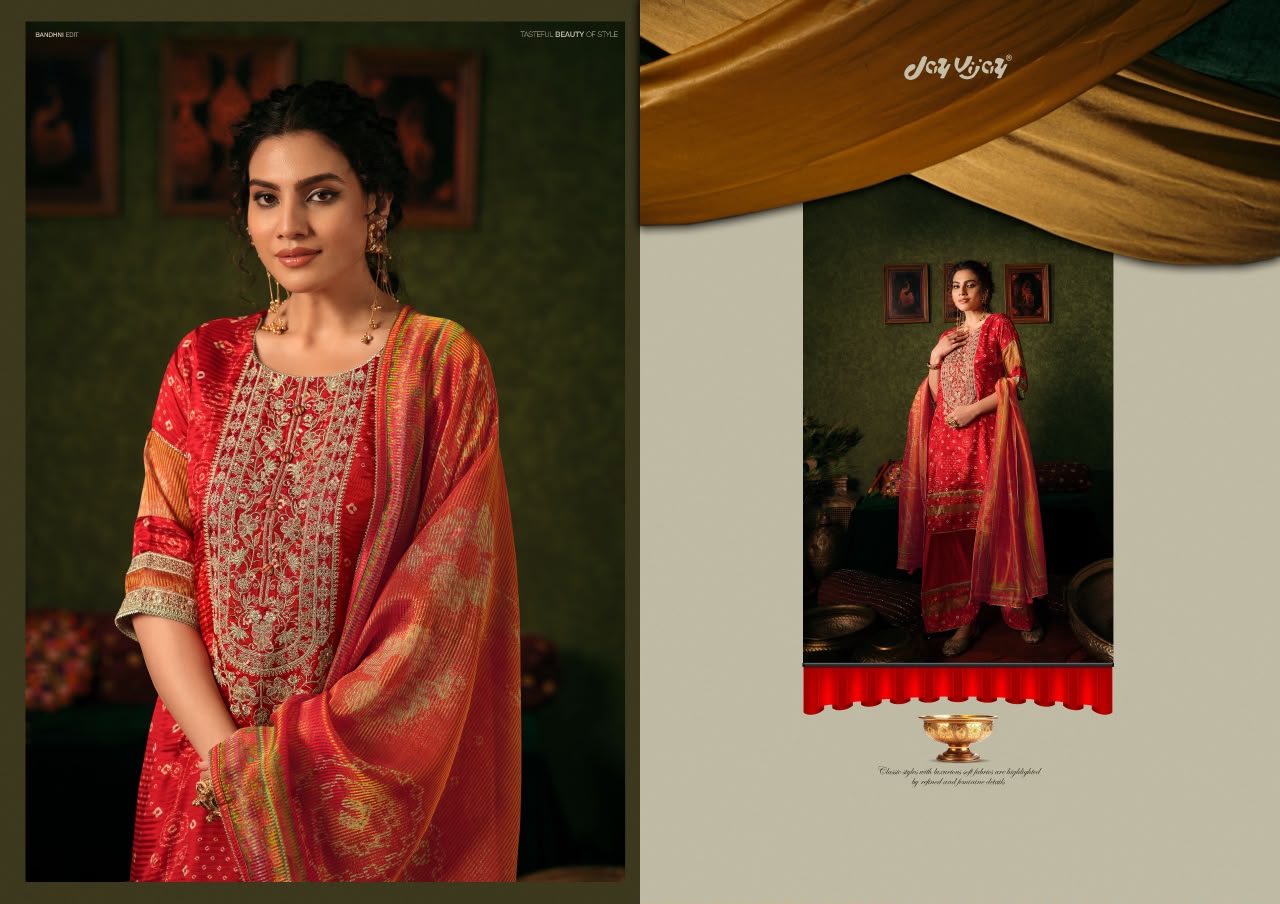 Jhanak Jay Vijay Bemberg Muslin Plazzo Style Suits Exporter Gujarat
