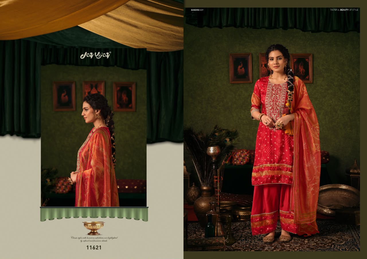 Jhanak Jay Vijay Bemberg Muslin Plazzo Style Suits Exporter Gujarat