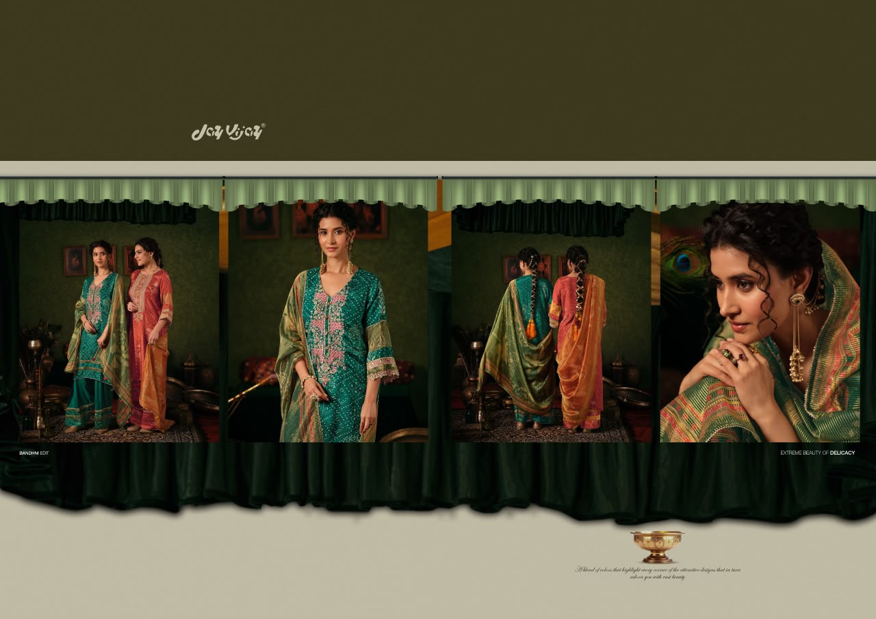 Jhanak Jay Vijay Bemberg Muslin Plazzo Style Suits Exporter Gujarat