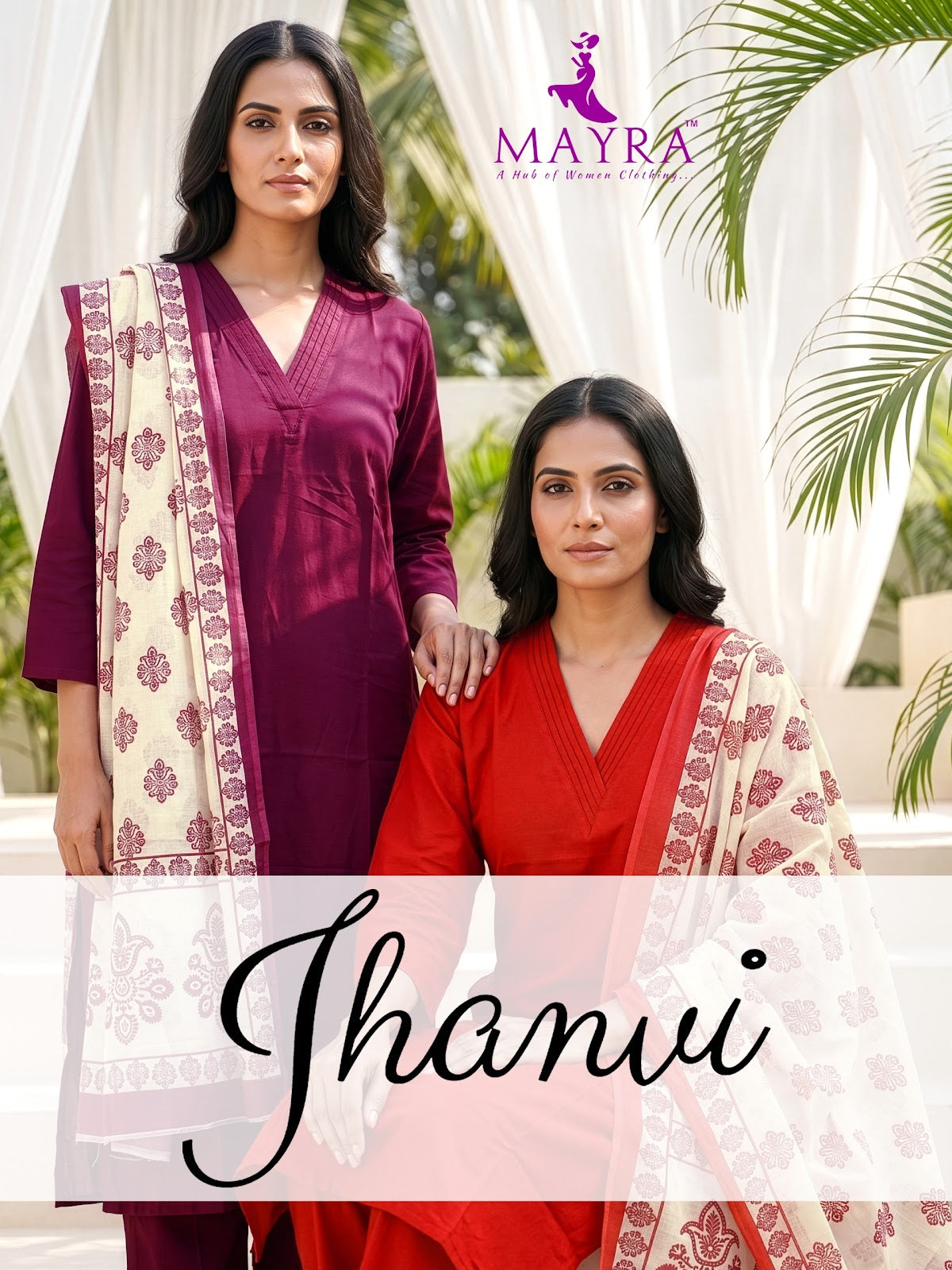 Jhanvi Mayra Dhabu Cotton Readymade Pant Style Suits Supplier