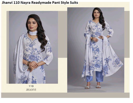 Jhanvi 110 Nayra Linen Readymade Pant Style Suits Wholesaler Ahmedabad