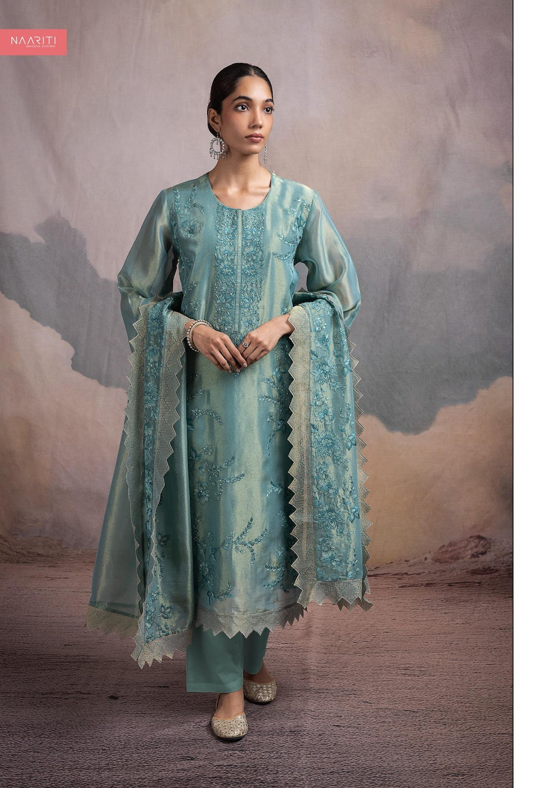 Jharna Naariti Tissue Silk Pant Style Suits Manufacturer India