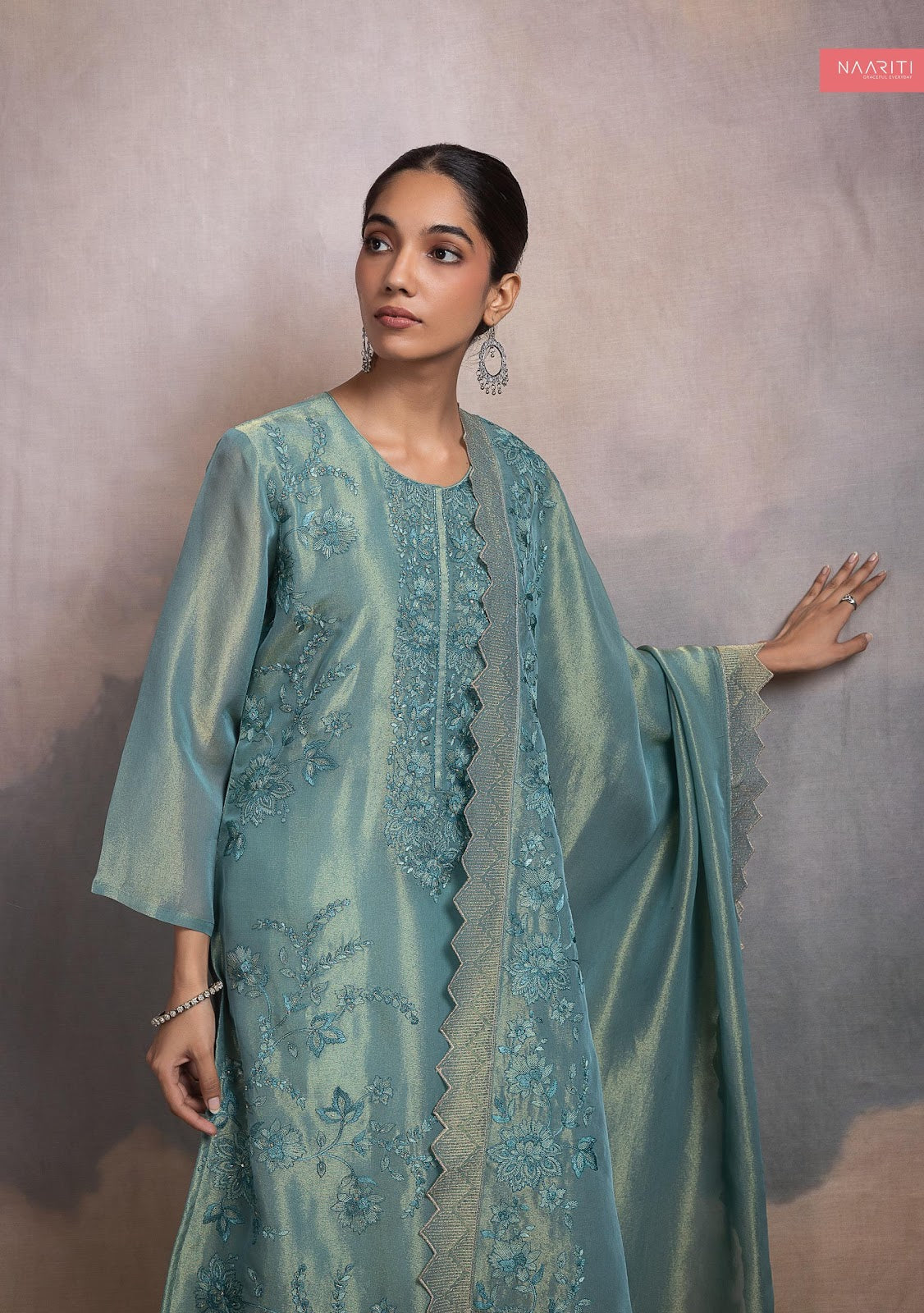 Jharna Naariti Tissue Silk Pant Style Suits Manufacturer India
