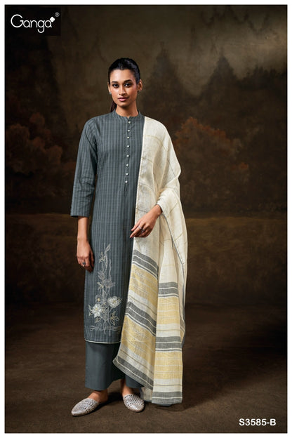 Jheel 3585 Ganga Cotton Plazzo Style Suits Wholesaler Ahmedabad