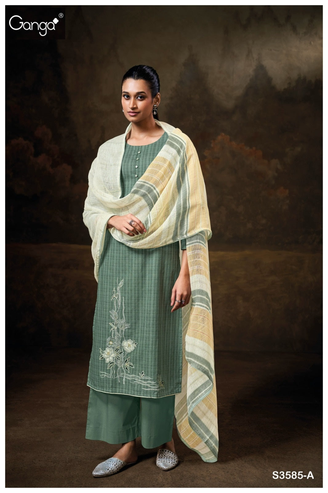 Jheel 3585 Ganga Cotton Plazzo Style Suits Wholesaler Ahmedabad