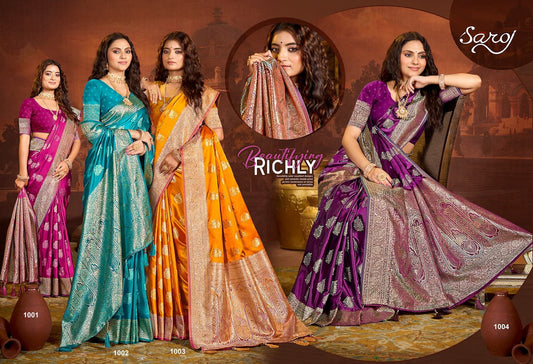 Jhil Mil Satin Saroski Vol 1 Saroj Silk Sarees Wholesaler