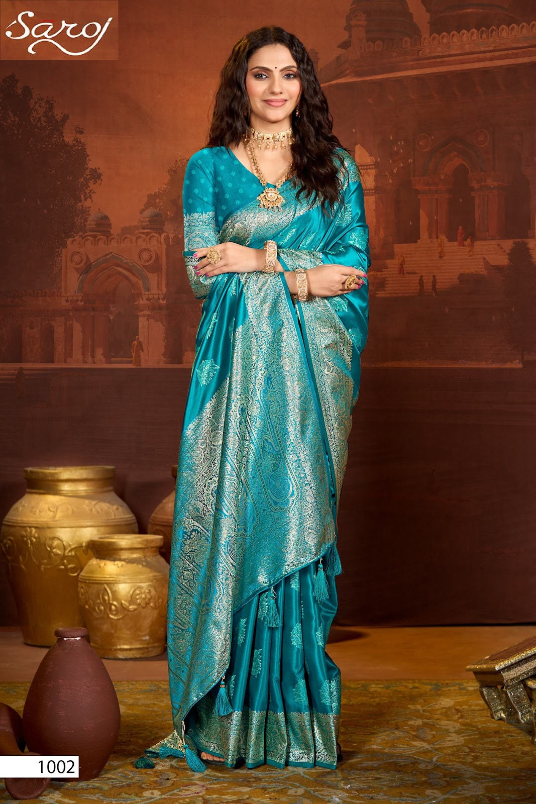 Jhil Mil Satin Saroski Vol 1 Saroj Silk Sarees Wholesaler