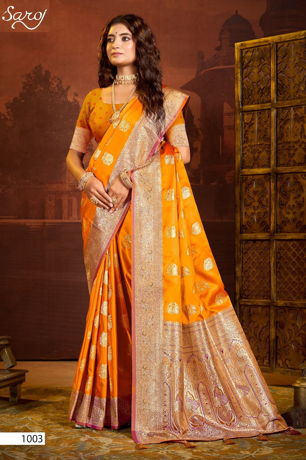 Jhil Mil Satin Saroski Vol 1 Saroj Silk Sarees Wholesaler
