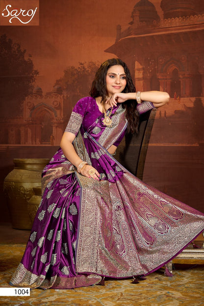 Jhil Mil Satin Saroski Vol 1 Saroj Silk Sarees Wholesaler