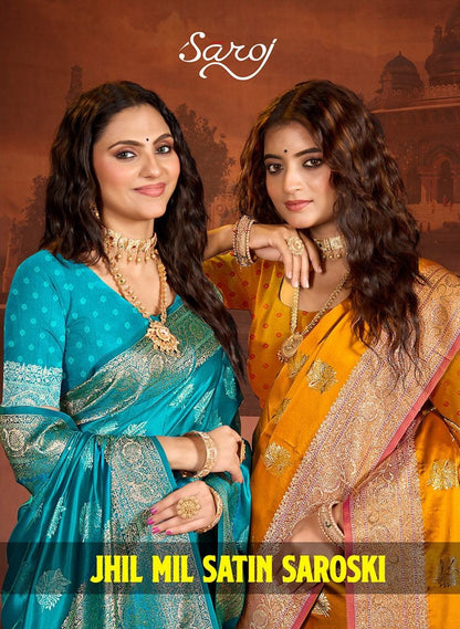 Jhil Mil Satin Saroski Vol 1 Saroj Silk Sarees Wholesaler