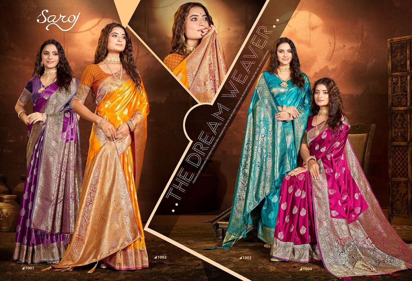 Jhil Mil Satin Saroski Vol 3 Saroj Silk Sarees Manufacturer Ahmedabad