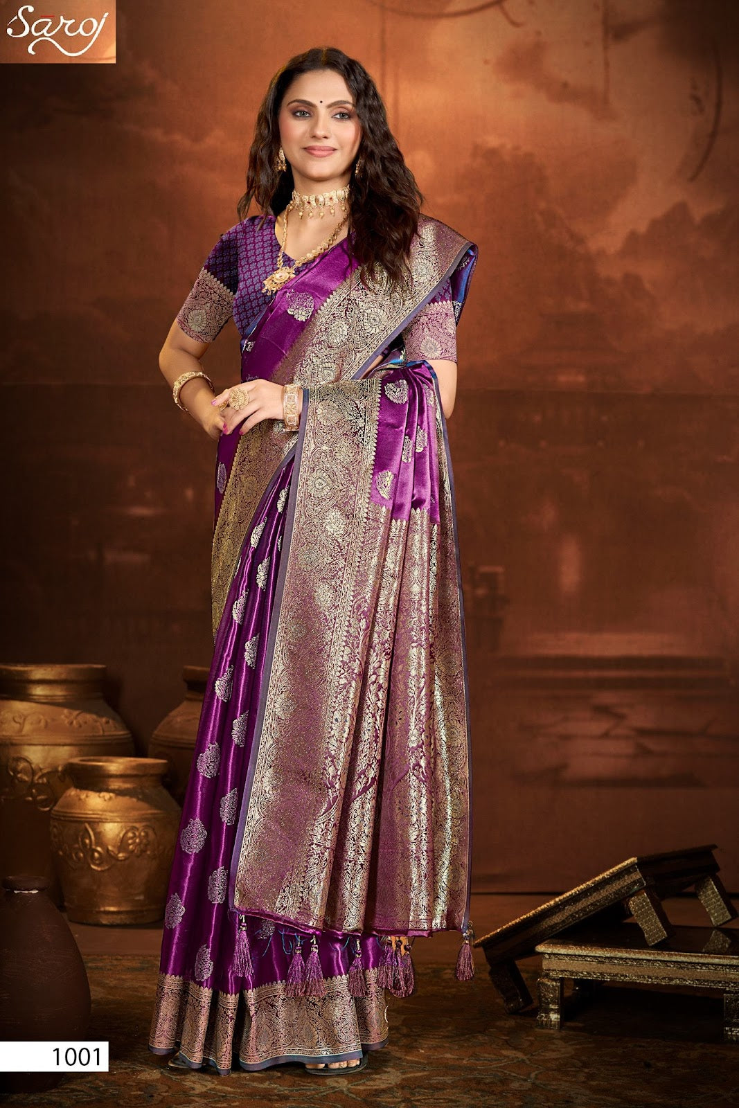 Jhil Mil Satin Saroski Vol 3 Saroj Silk Sarees Manufacturer Ahmedabad