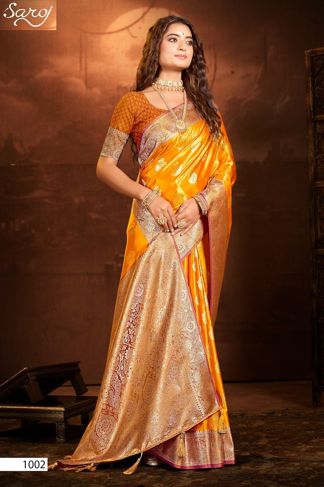 Jhil Mil Satin Saroski Vol 3 Saroj Silk Sarees Manufacturer Ahmedabad