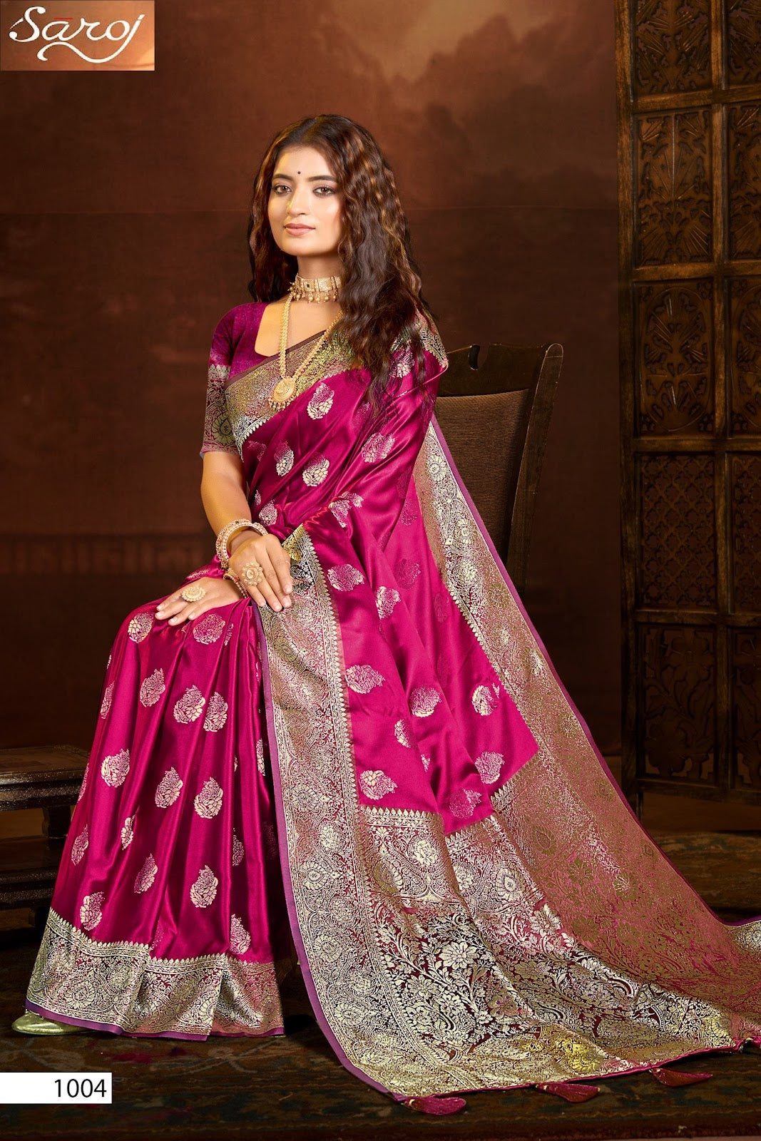 Jhil Mil Satin Saroski Vol 3 Saroj Silk Sarees Manufacturer Ahmedabad