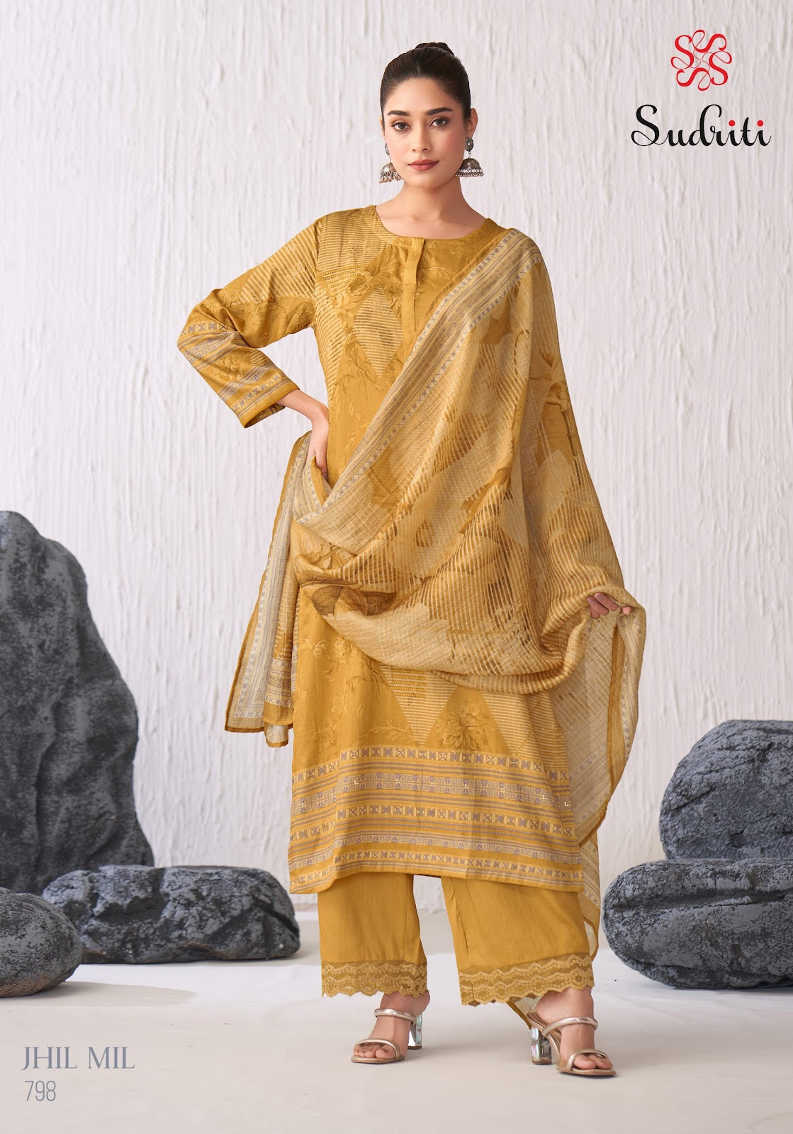 Jhil Mil Sudriti Sahiba Satin Pant Style Suits Supplier Gujarat