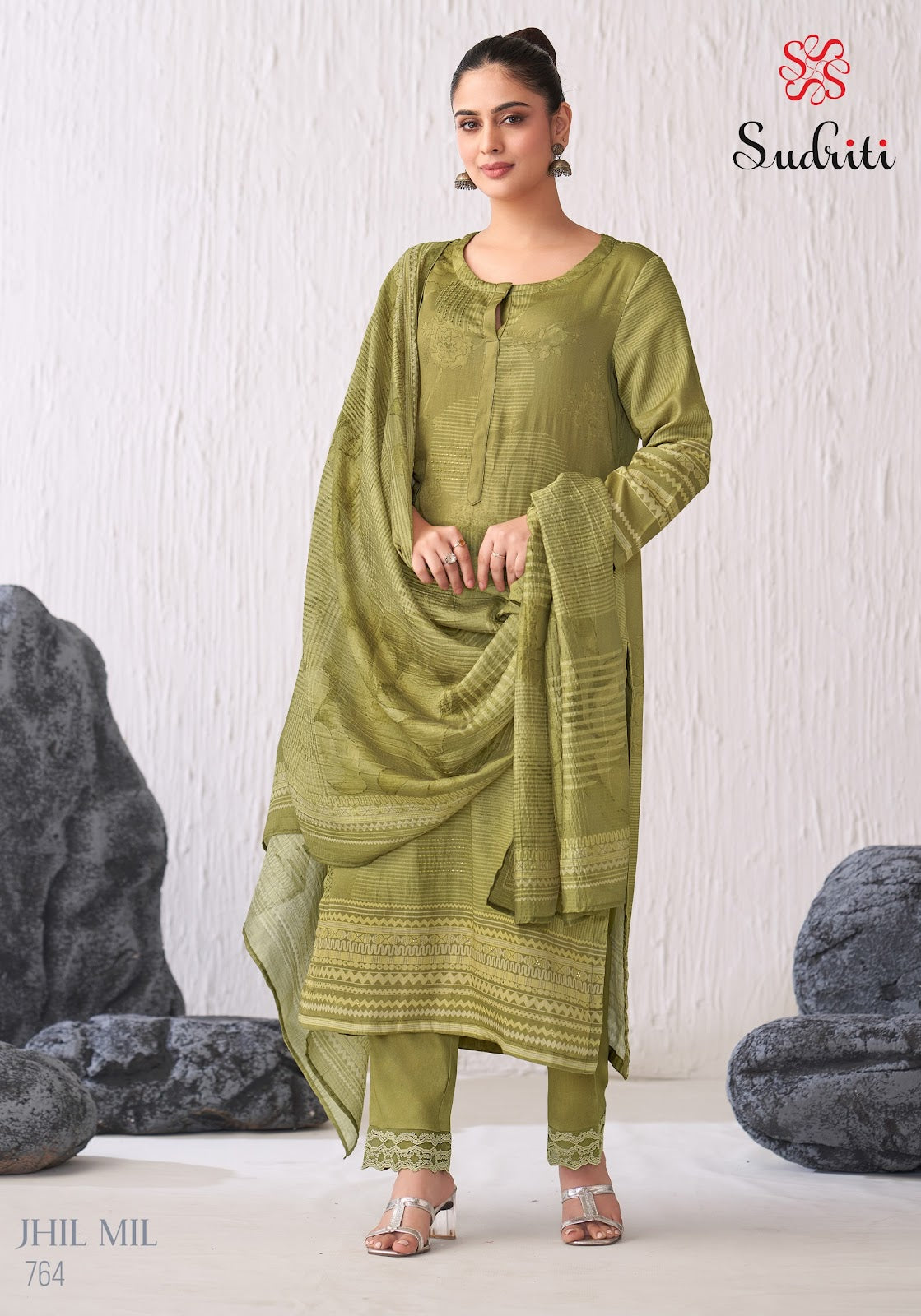 Jhil Mil Sudriti Sahiba Satin Pant Style Suits Supplier Gujarat