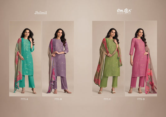 Jhilmil Omtex Linen Pant Style Suits Wholesaler Gujarat