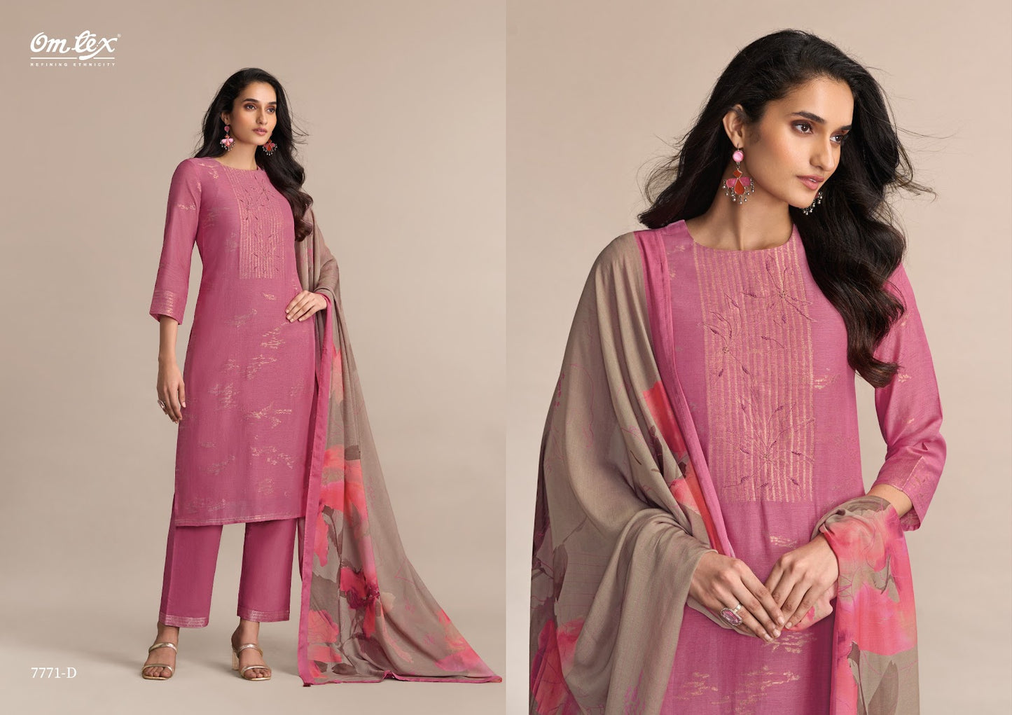 Jhilmil Omtex Linen Pant Style Suits Wholesaler Gujarat