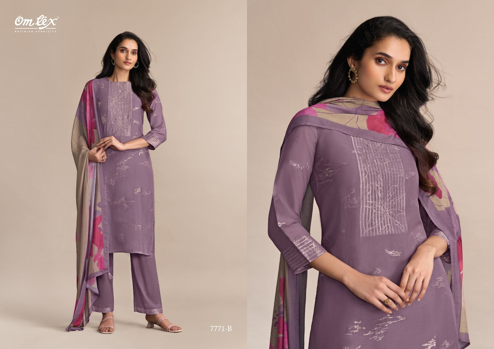 Jhilmil Omtex Linen Pant Style Suits Wholesaler Gujarat
