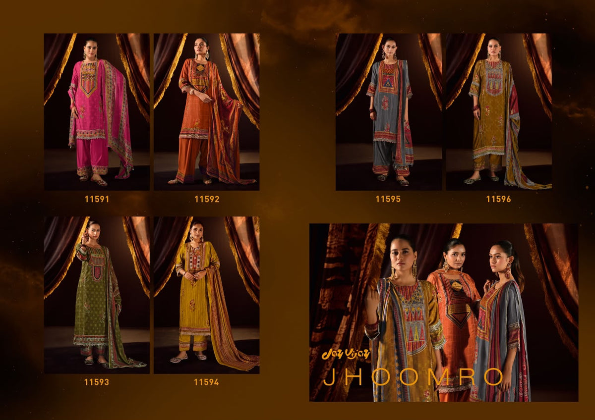 Jhoomro Jay Vijay Bemberg Muslin Plazzo Style Suits Exporter