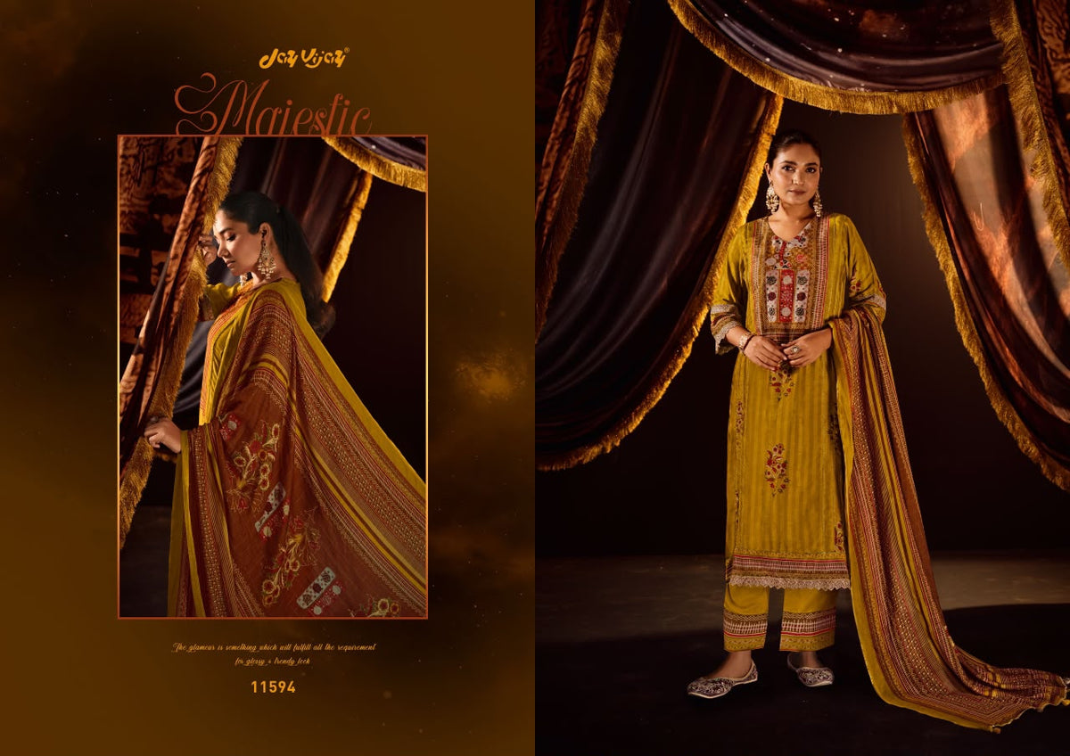 Jhoomro Jay Vijay Bemberg Muslin Plazzo Style Suits Exporter