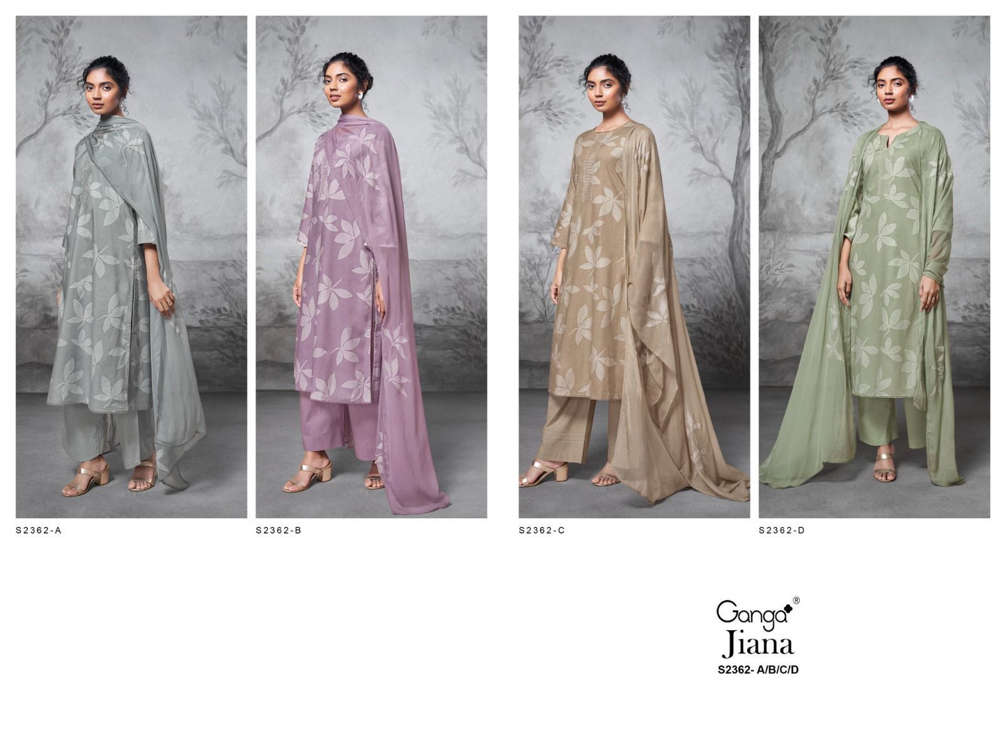 Jiana-2362 Ganga Premium Cotton Plazzo Style Suits