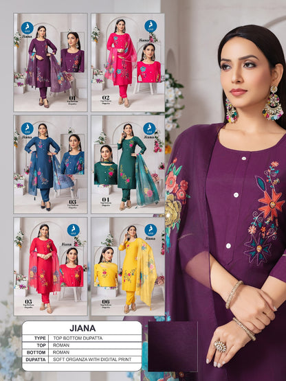Jiana Kaya Roman Readymade Pant Style Suits Manufacturer Gujarat