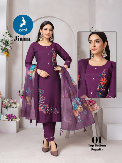 Jiana Kaya Roman Readymade Pant Style Suits Manufacturer Gujarat