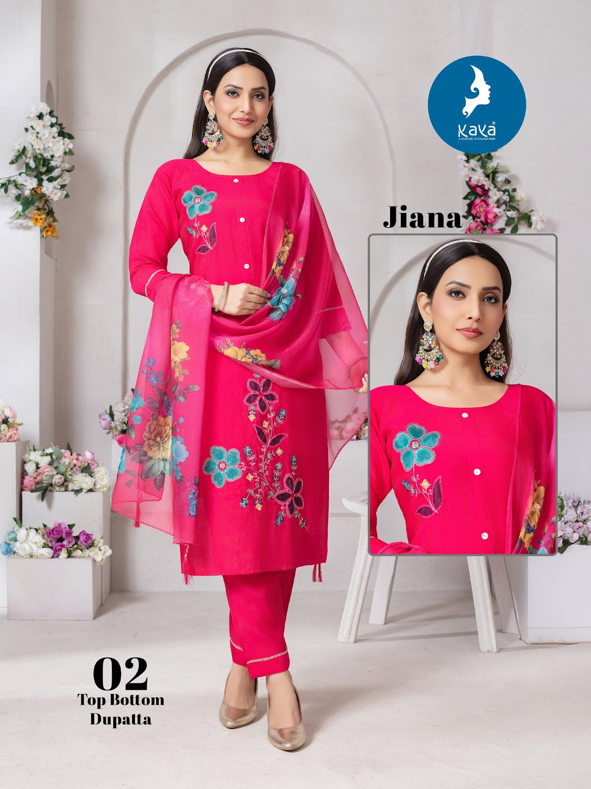 Jiana Kaya Roman Readymade Pant Style Suits Manufacturer Gujarat