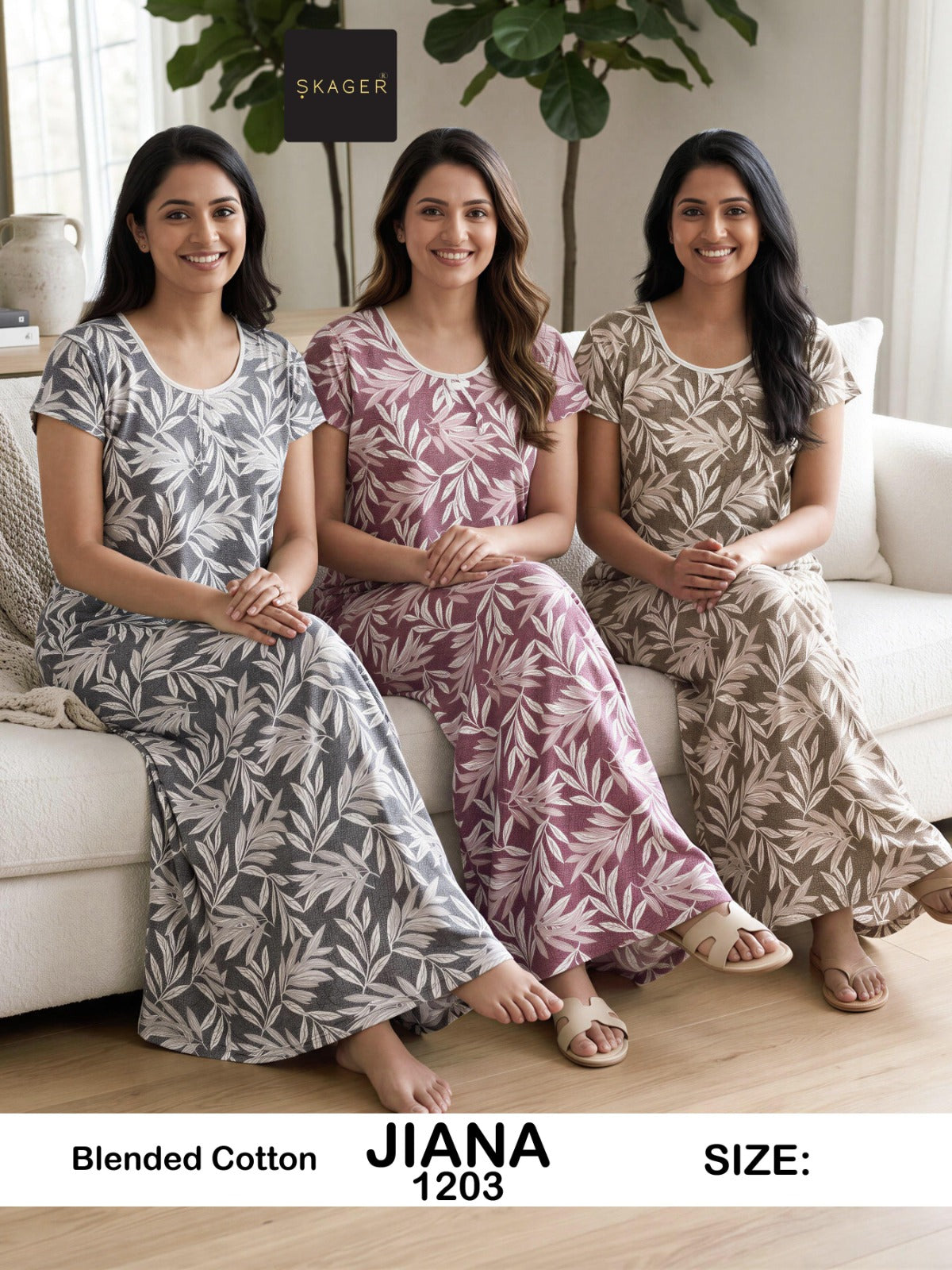 Jiana Skager Cotton Night Gowns Wholesaler