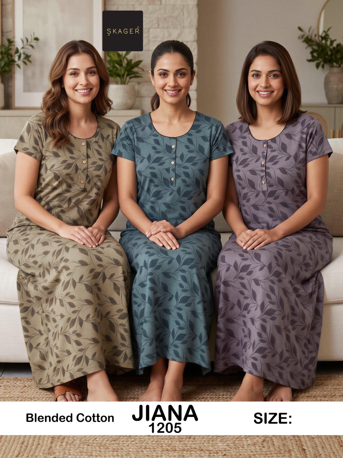 Jiana Skager Cotton Night Gowns Wholesaler