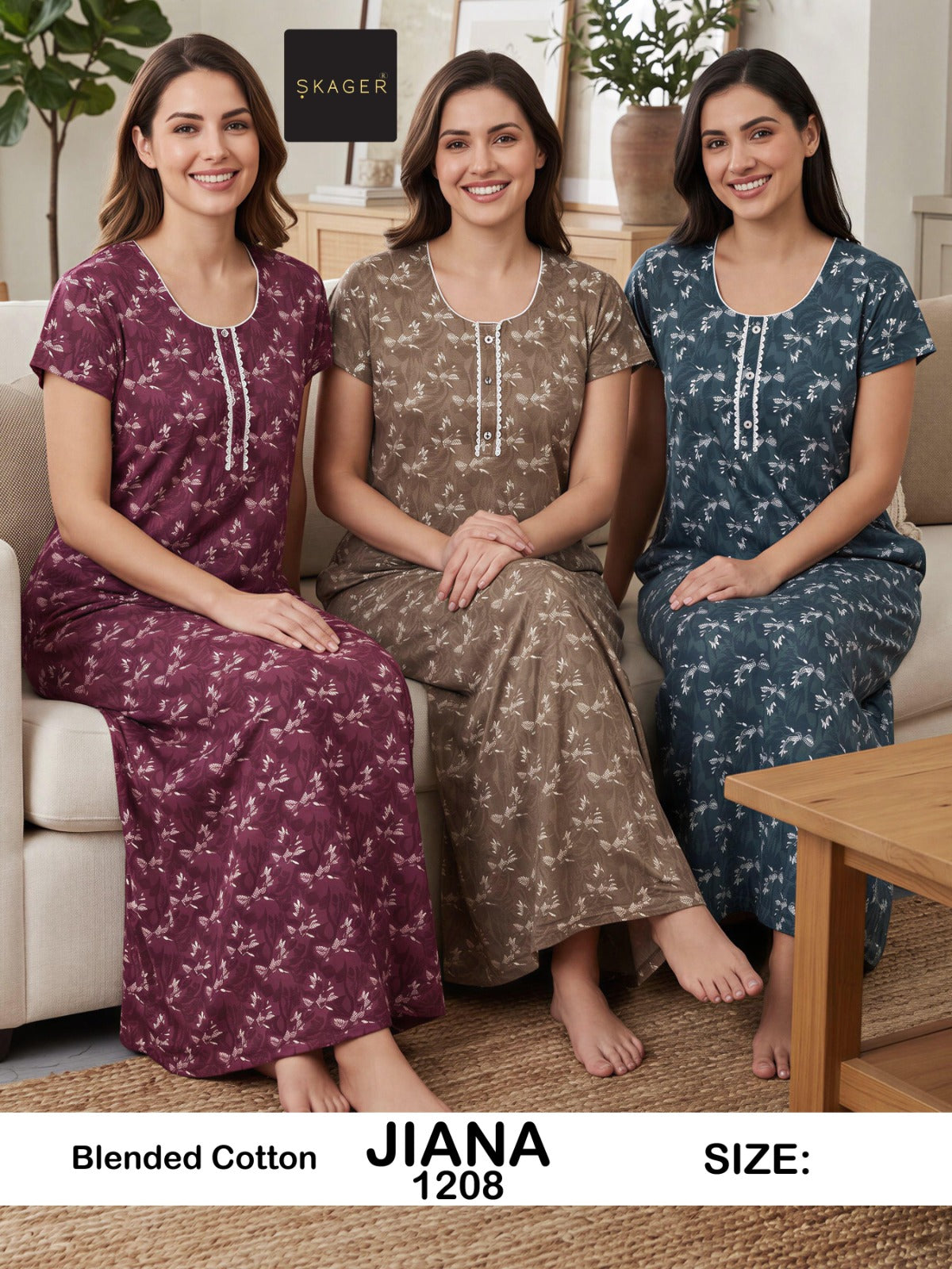 Jiana Skager Cotton Night Gowns Wholesaler