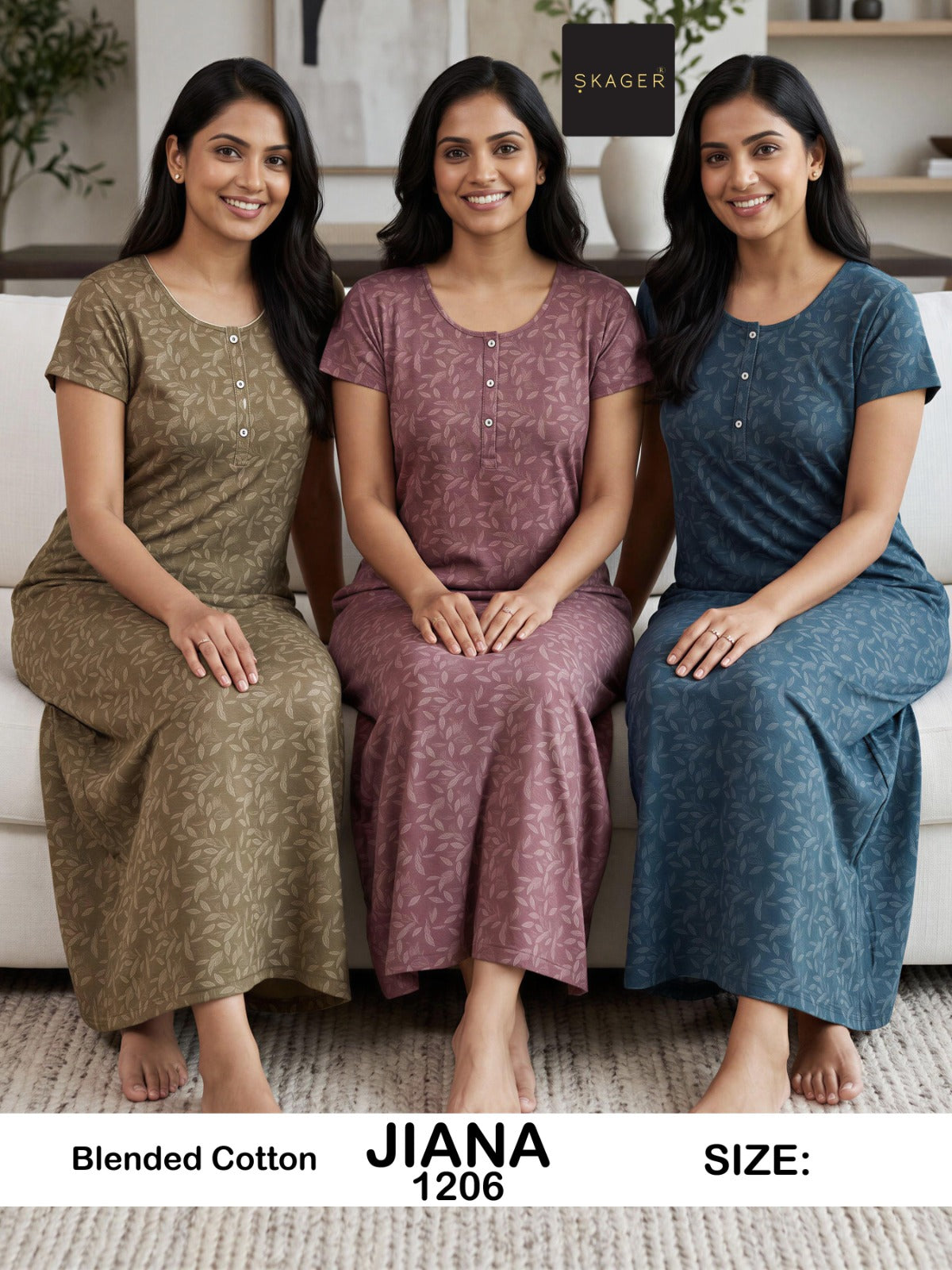 Jiana Skager Cotton Night Gowns Wholesaler