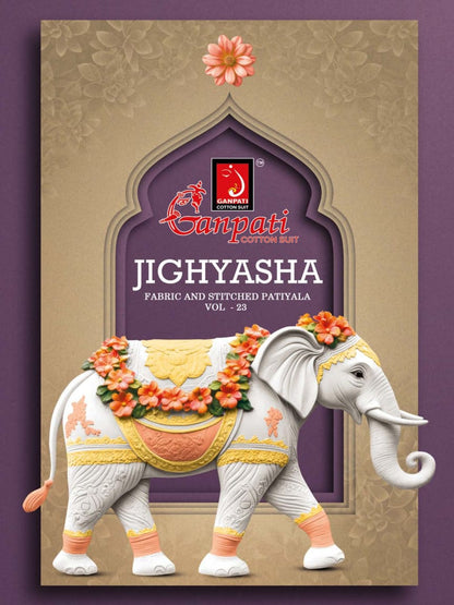 Jighyasha Vol 23 Ganpati Cotton Patiyala Style Suits Wholesale Price
