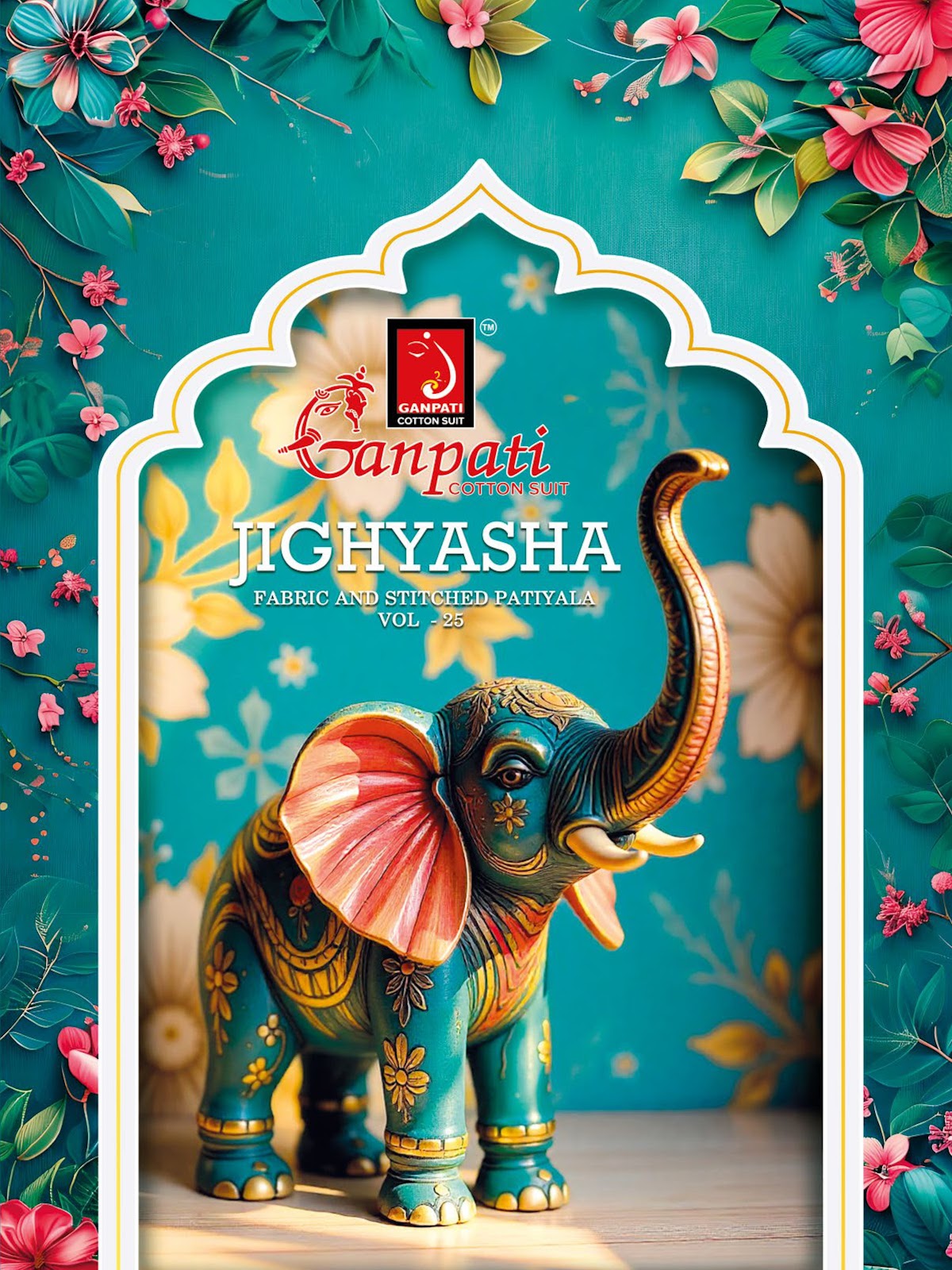 Jighyasha Vol 25 Ganpati Cotton Dress Material Exporter Gujarat