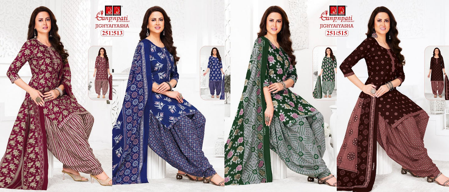 Jighyasha Vol 25 Ganpati Cotton Dress Material Exporter Gujarat