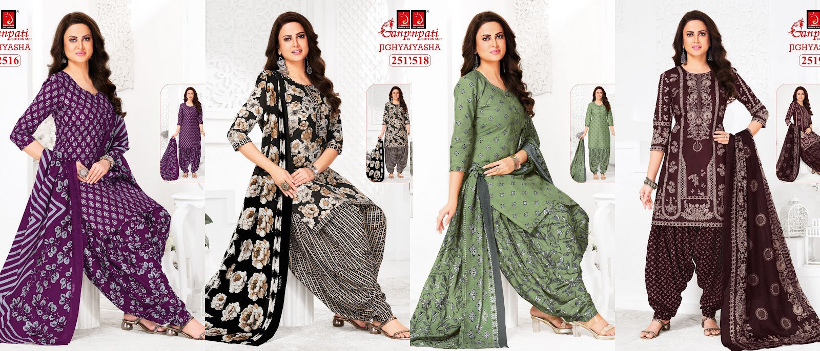 Jighyasha Vol 25 Ganpati Cotton Dress Material Exporter Gujarat