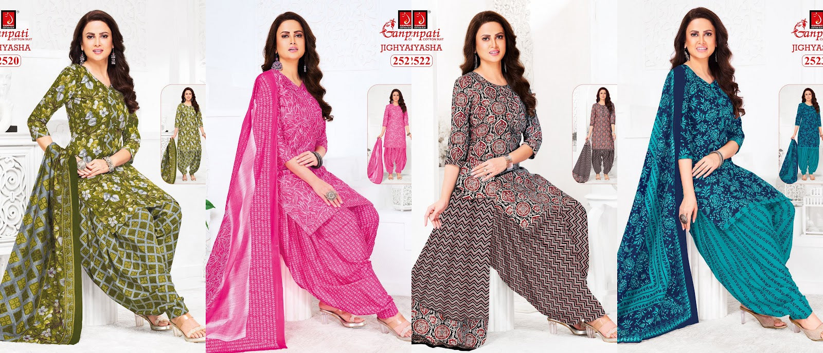 Jighyasha Vol 25 Ganpati Cotton Dress Material Exporter Gujarat