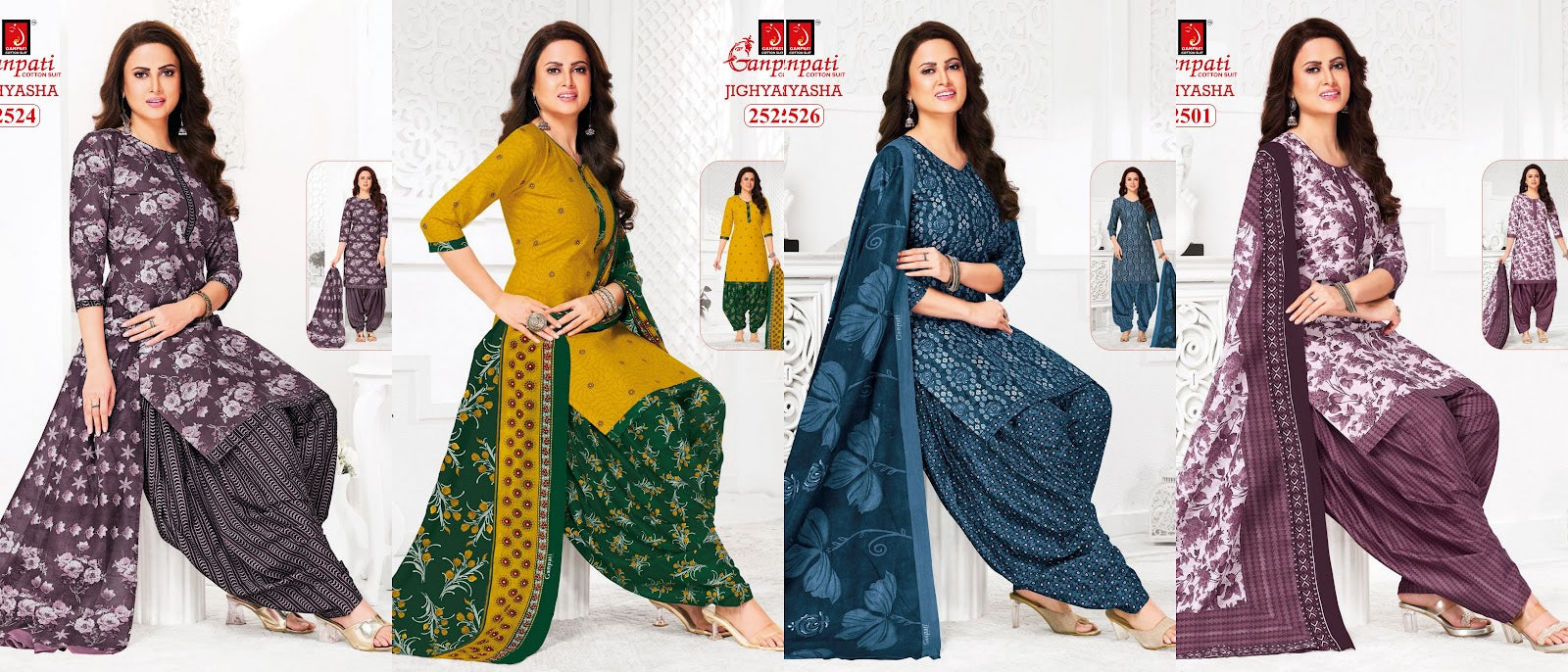 Jighyasha Vol 25 Ganpati Cotton Dress Material Exporter Gujarat