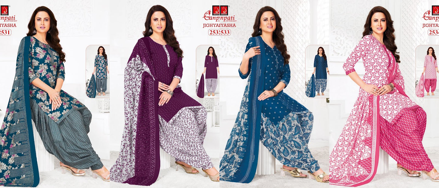 Jighyasha Vol 25 Ganpati Cotton Dress Material Exporter Gujarat