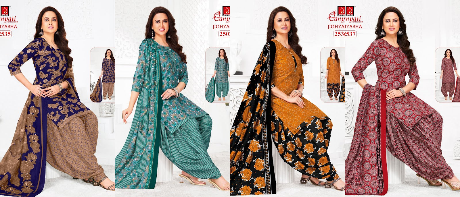 Jighyasha Vol 25 Ganpati Cotton Dress Material Exporter Gujarat