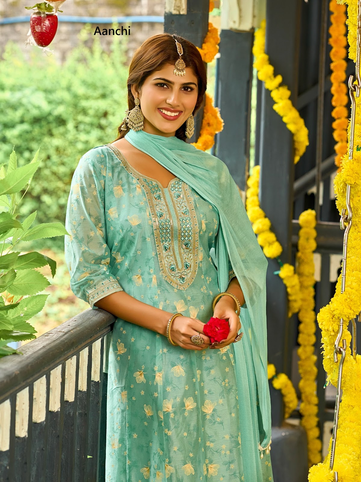 Jigisha Aanchi Modal Silk Readymade Anarkali Suits Wholesaler Ahmedabad