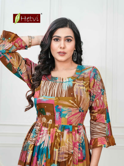 Jigisha Hetvi Muslin Anarkali Kurtis Manufacturer Ahmedabad