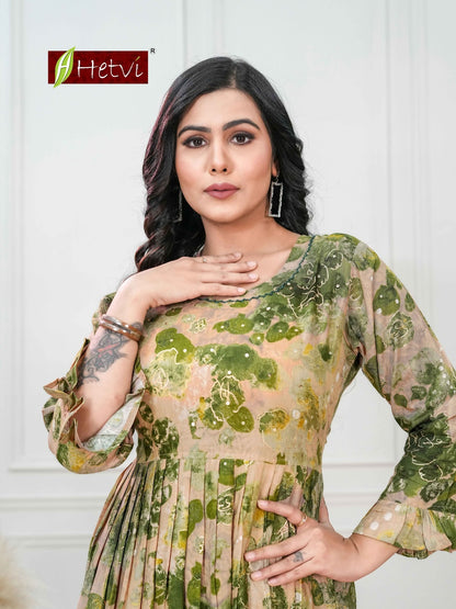 Jigisha Hetvi Muslin Anarkali Kurtis Manufacturer Ahmedabad