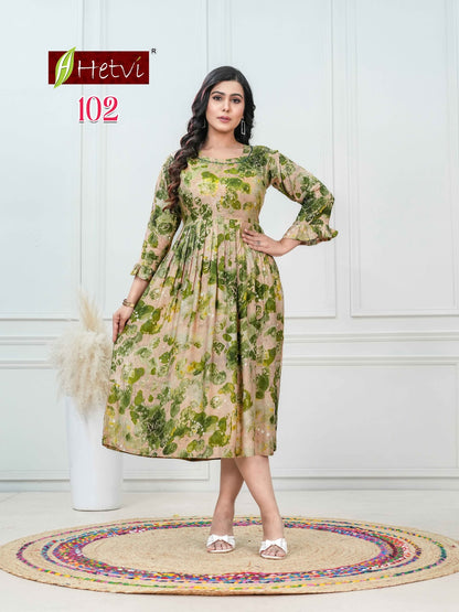 Jigisha Hetvi Muslin Anarkali Kurtis Manufacturer Ahmedabad