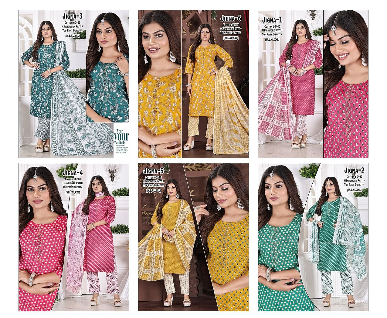 Jigna Ayg Readymade Cotton Pant Suits Wholesale Price
